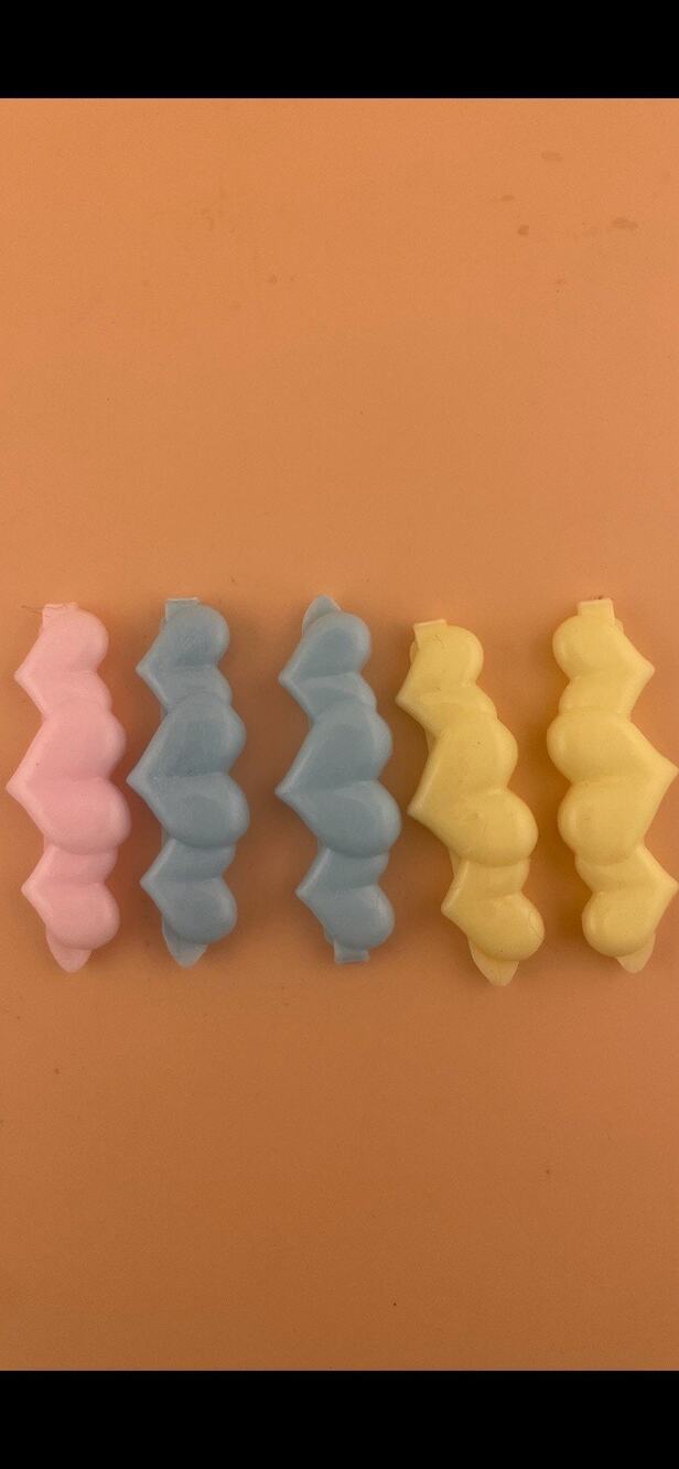 VTG 1980s Mold Used by Goody Snap Tight Barrettes Lot Pink Yellow Blue Hearts